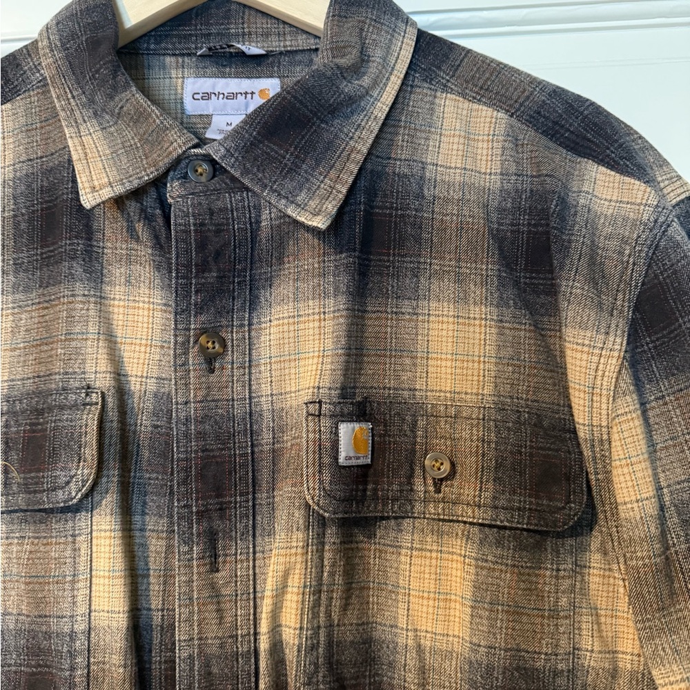 Carhartt Gray and Brown Plaid Shirt